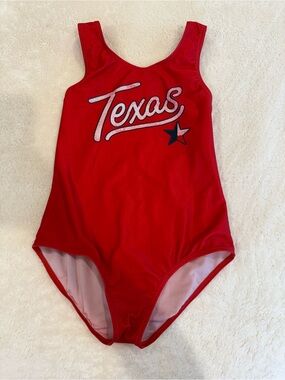 Girls Red 'Texas' One-Piece Swimsuit